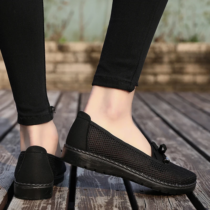 Women flats 2020 single sneakers women shoes flats mesh mom solid color casual loafers shoes woman flat tenis feminino