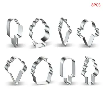 

8 Style Cookie Cutter Mold Ice Cream Shape Biscuit Mould DIY Fondant Pastry Tool