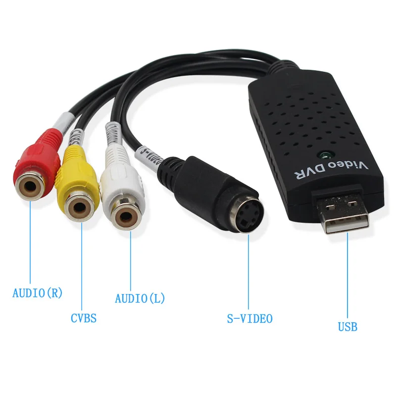 New Arrival USB 2.0 Easycap Capture 4 Channel Video TV DVD VHS Audio Capture Adapter Card TV Video DVR Free Shipping