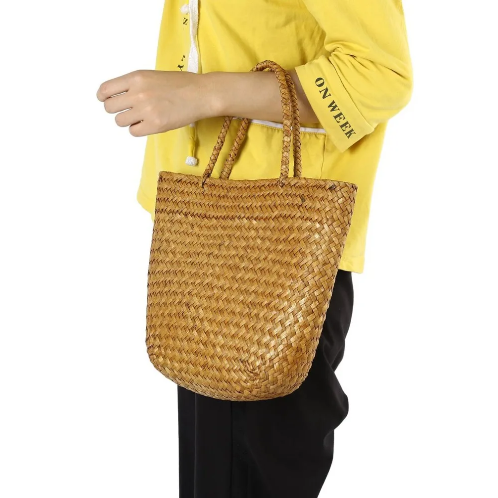 Shoulder Bag Women's Retro Embroidery Cane Grass Woven Beach Hand Bag Dropshipping