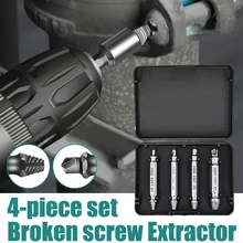 

New 4pcs 4341 HHS Double Ended Screw Extractor Set Broken Bolts and Damaged Screws Remover Kit Extractor Bolt Stud Tools