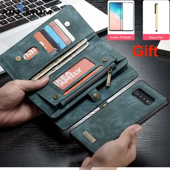 

Gift Tempered Glass Protective Film for Oneplus 7 Pro Case Flip Leather Wallet Cover Phone Bag Case for One plus 7 Business
