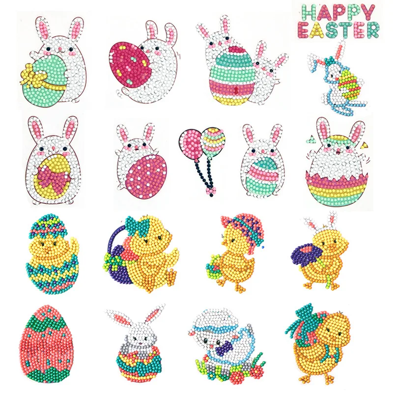 New Arrivels DIY Diamond Painting Easter Bunny Egg Stickers For Kids Mosaic by Number Kits Decoration Art Gift | Дом и сад
