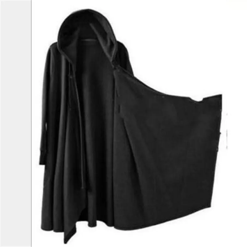 Mens Loose Cape Hooded Long Sleeve Hot Sale Robe Top Cosplay Man Hip Hop Coats Male Hoodie Cotton Streetwear Hombre Jackets