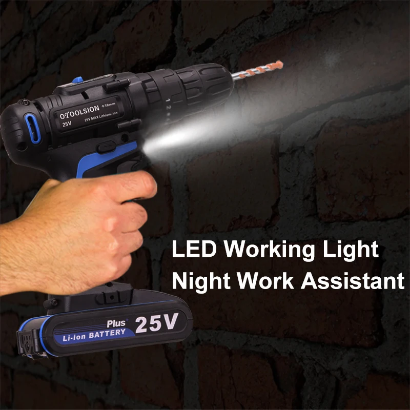 25V Cordless Screwdriver 2 Speed Multifunctional Electric Drill Hand Drill Drills With 38 Accessories For Drilling Screwing  (5)