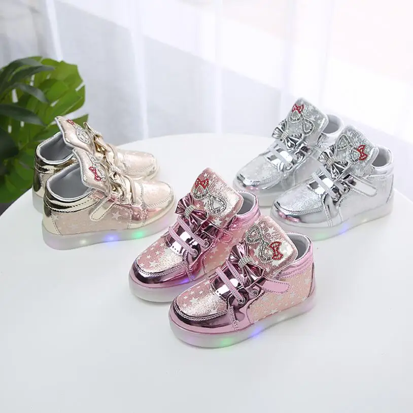 

New Spring Autumn Winter Children's Sneakers Kids Shoes Chaussure Enfant Girls Shoes With LED Light Boots
