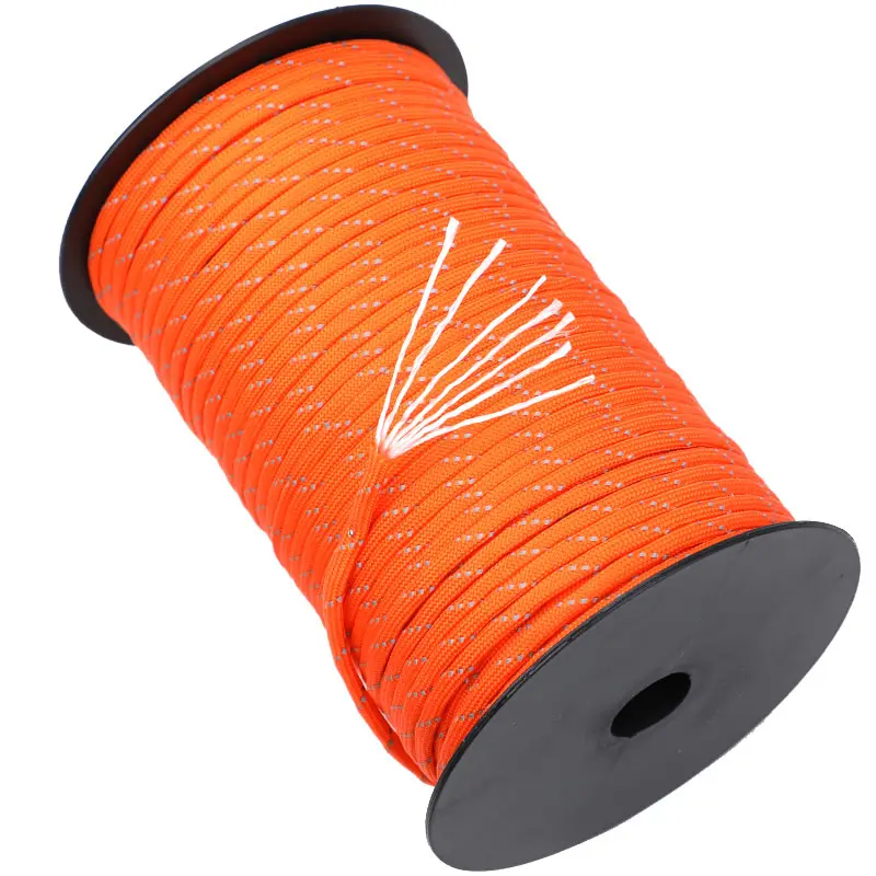 50/100m multifunctional 7 Core Reflective 550 Paracord Rope 4 mm Camping Survival Edc Outdoor Parachute Cord Lanyard Rescue Rope Paracord Rope Braided Paracord