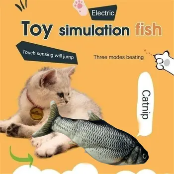 

Cat Electric Chargeable Wagging Fish Realistic Plush Toy Simulation Catnip Soft Gift For Pet Cat Chewin
