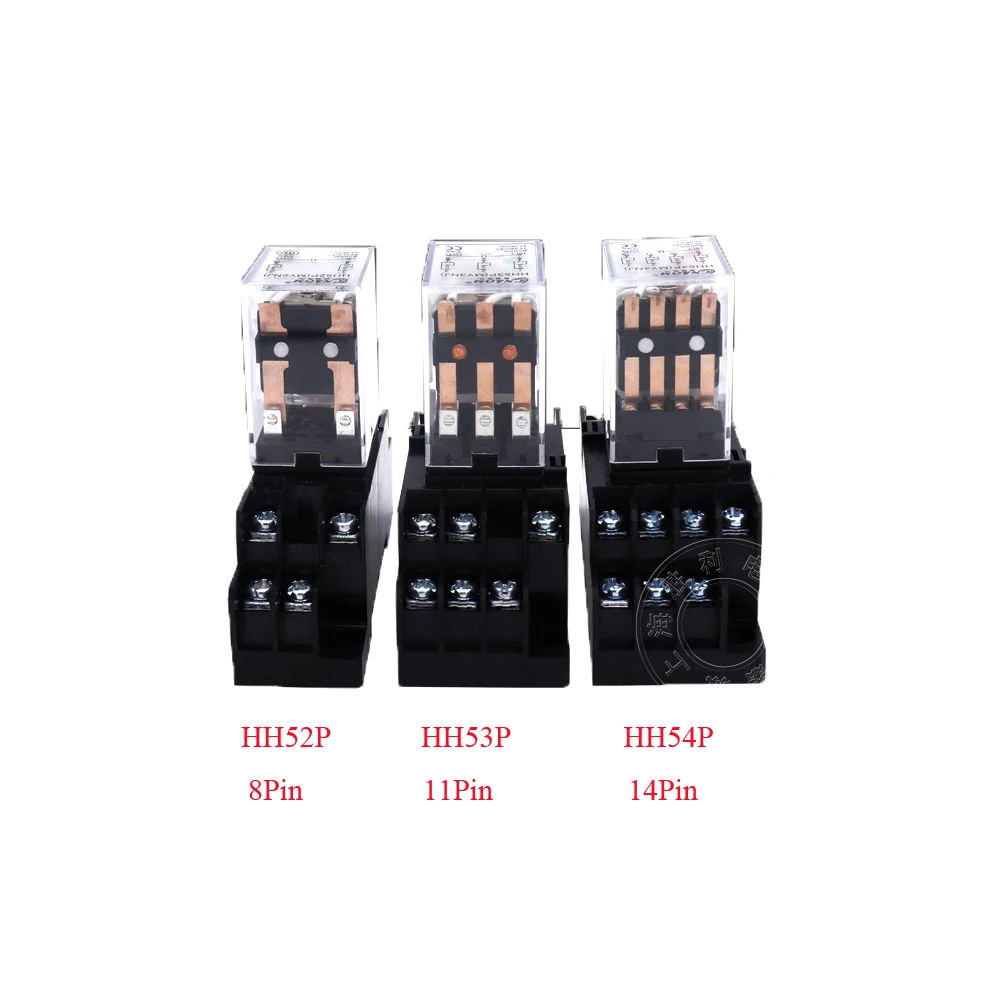 

HH54P MY4NJ mini intermediate Relay DPDT Mini Electromagnetic Relay Switch with Socket Base AC 110V 220V DC 12V 24V