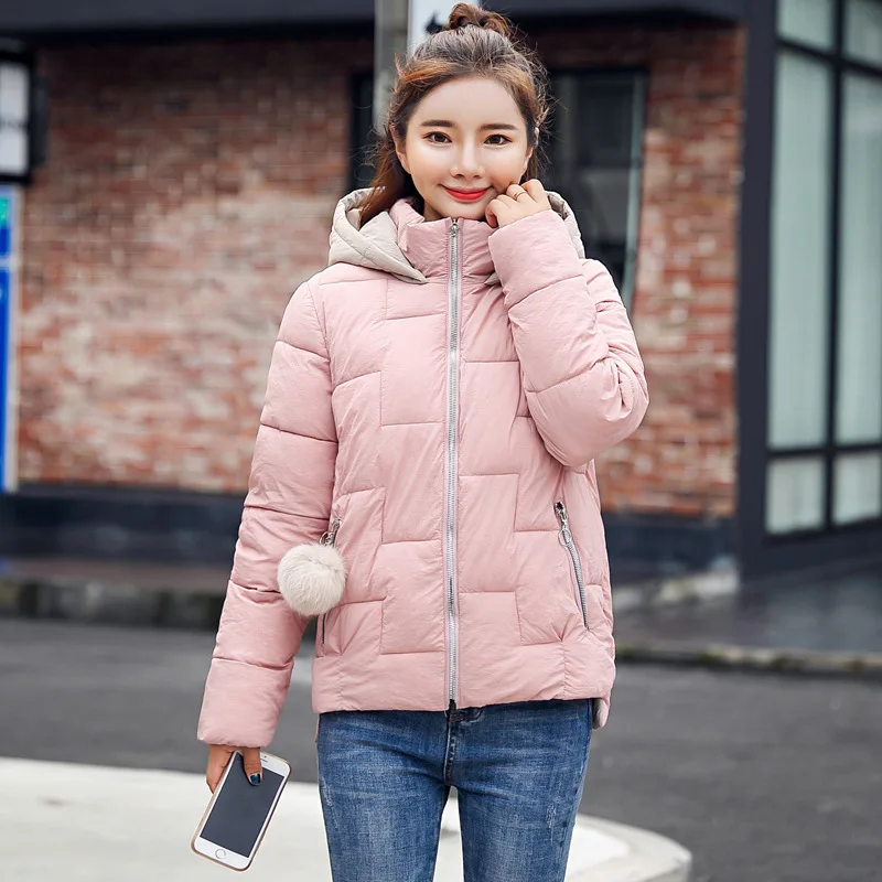 

2019 Autumn And Winter New Style down Jacket Cotton-padded Clothes Women's Short Hooded Students Loose-Fit Cotton-padded Clothes