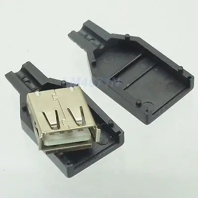 DHL/EMS 250 шт разъем USB A 2,0 гнездо черный пластиковый корпус припой для кабеля-d2