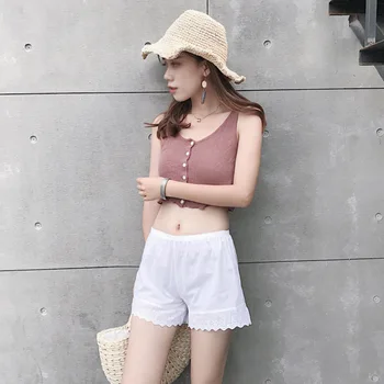 

B 2020 Women's Shorts Summer Elegant New Style Fashion Design Cotton Lace Soft Comfortable Solid Color Casual Breathable Shorts