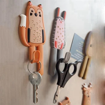 

Cute Animal Magnetic Hooks Multifunctional Removable Decorative Fridge Sticker Message Refrigerator Magnets Key Storage Holder B
