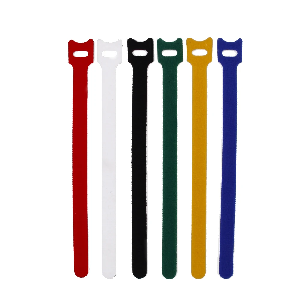 6x Reusable Fastener Cable Ties Adjustable Tidy Straps Hook & Loop Cord Ties