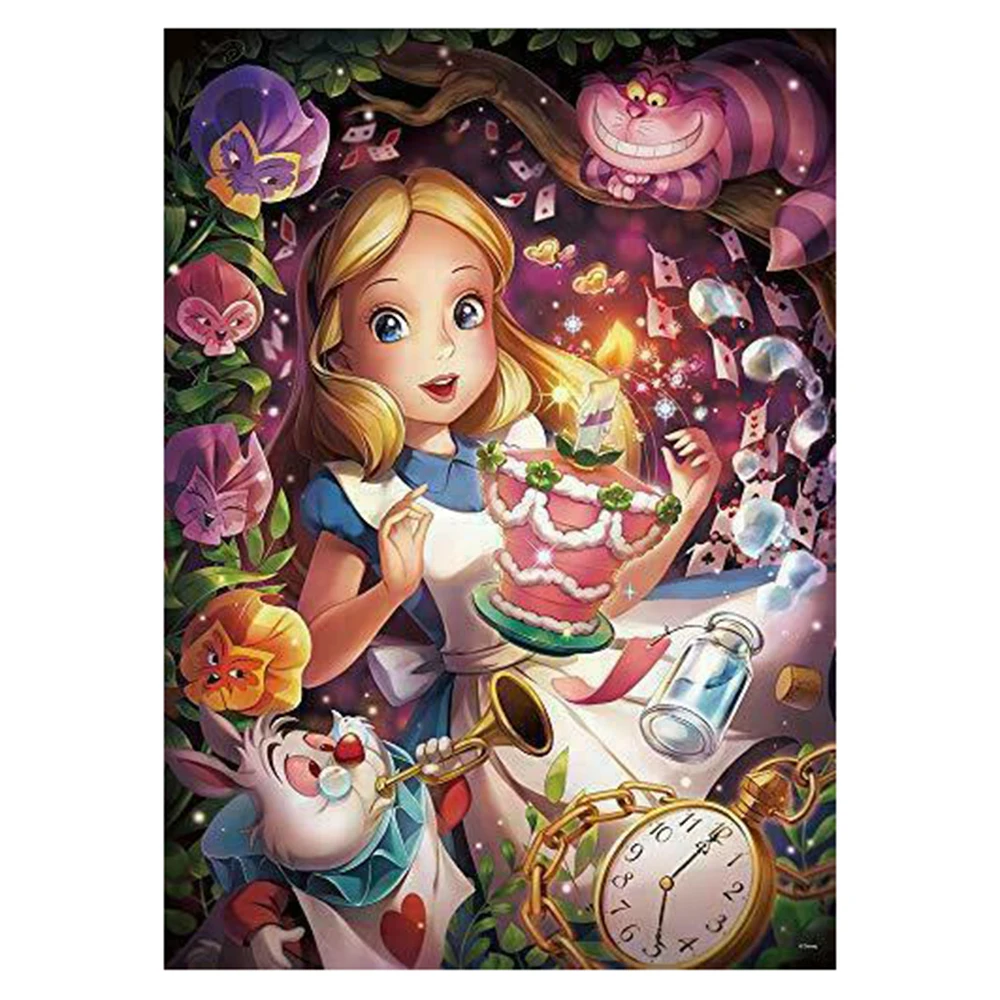 不思議の国のアリスのダイヤモンド絵画 ディズニープリンセステーマ 5d 漫画 モザイク 刺繡 クロスステッチ 家の装飾キット Aliexpress ホーム ガーデン