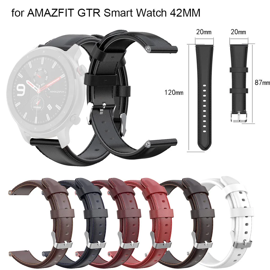 

color Watchbands Leather Replacement Watch Band Wristband Strap For Amazfit Gtr Smart Watch 42mm smart bracelet watch #40