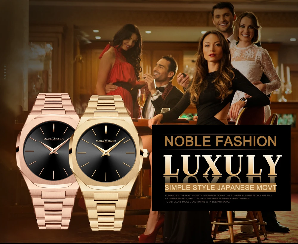 Drop shipping A+ Quality Full Stainless Steel Band Japan Quartz Movement Waterproof Women Rose Gold Ladies Luxury Wrist Watch