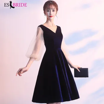 

New net yarn lantern sleeves hostess annual meeting host dress small dress