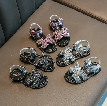 

New Fashion Princess Glitter Little Girl Summer Sandals For Kids Shoes Children Beach Sandals Size 26-36
