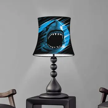 

New Lampshades For Table/Wall Lamp Shark Mouth Print Stretch Fabric Removeable Washable Chandelier Light Cover With iron bracket