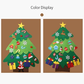 

Creative Felt Christmas Tree for Kids Diy Christmas Tree with Toddlers Ornaments for Children Xmas Gifts Hanging Home Door Wall