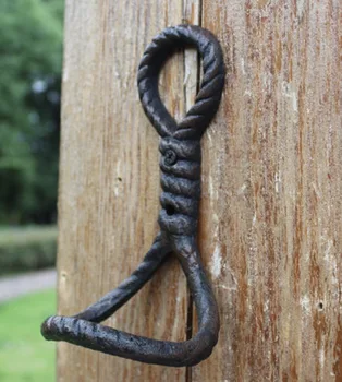 

2Pieces/Lot H:16.5CM European style American Antique Industrial Cast Iron Tie Knot Hanger Ornamental Hook