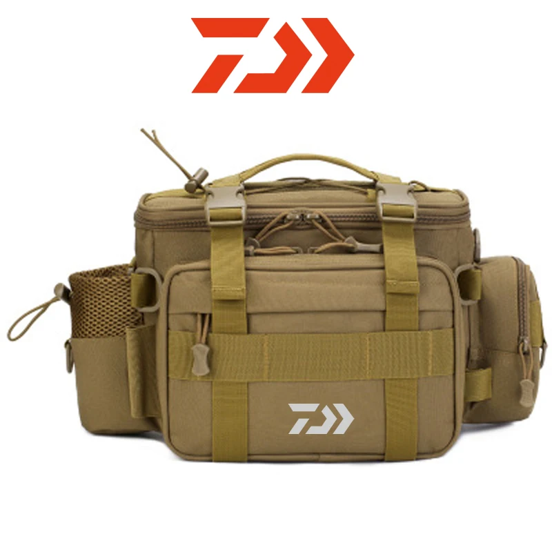 Daiwa New Multifunction Fishing Bag Y7 20*15*39cm High Capacity Daiwa Fishing Tackle Lure Bag Shoulder Bag Canvas Waist Bag