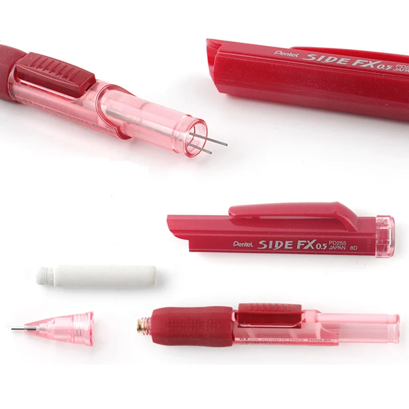 5 шт. Pentel PD255 механический карандаш 0,5 мм подвижный боковой карандаш ластик с выдвижной головкой удобные школьные канцелярские принадлежности