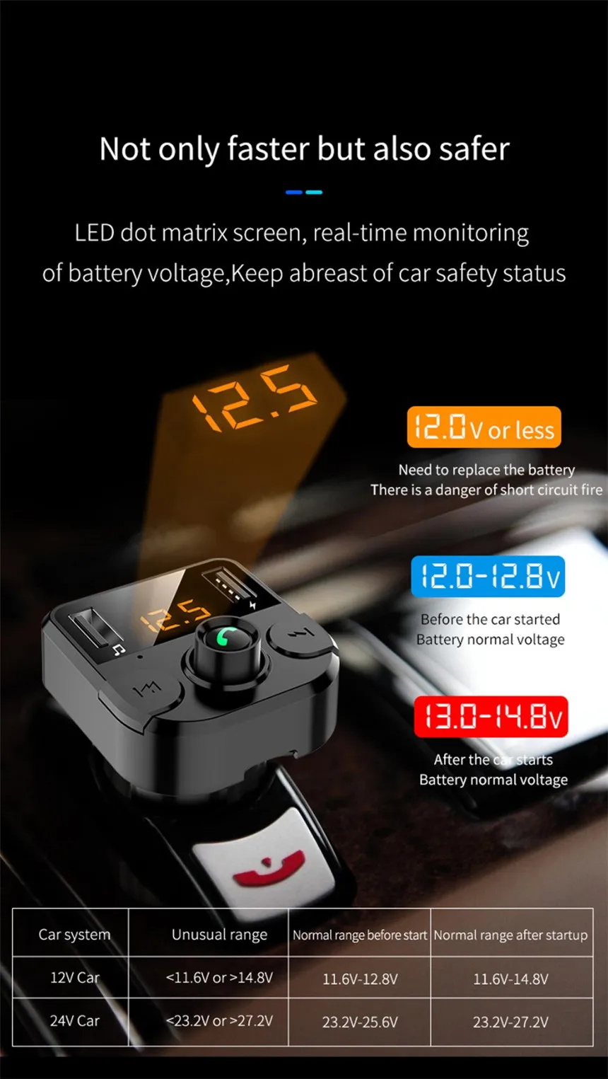 CARPRIE Bluetooth автомобильный беспроводной fm-передатчик MP3 радио адаптер автомобильный комплект 2 USB зарядное устройство