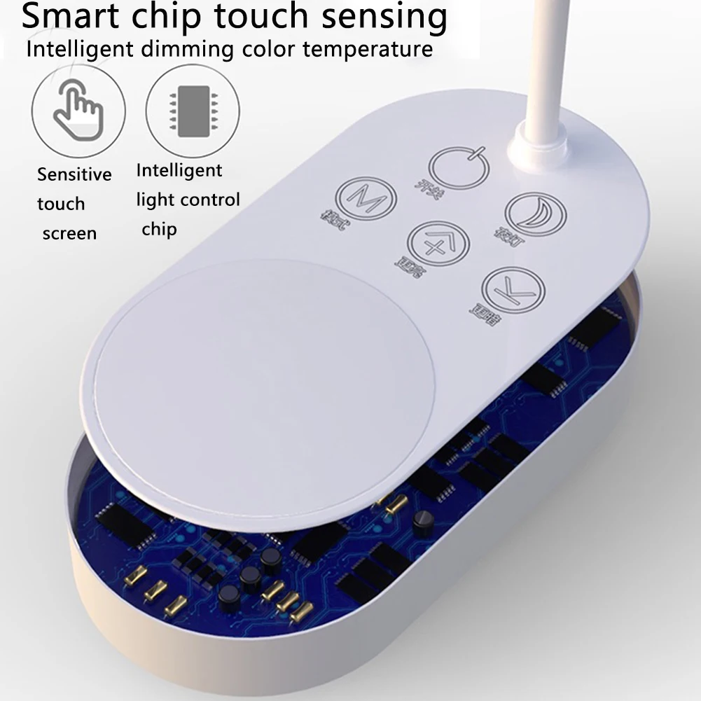 40 светодиодов, детская настольная лампа, перезаряжаемая через USB, Настольная прикроватная, с регулируемой яркостью, для дома, тумбочка, офисный светильник для чтения книг, для спальни