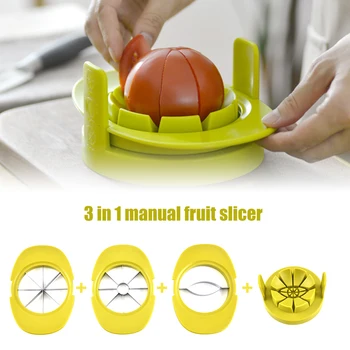 

3 In 1 Multi-functional Corer Cutter Divider Manual Tool Vegetable Fruit Slicer Knife Home Restaurant Kitchen Accessories