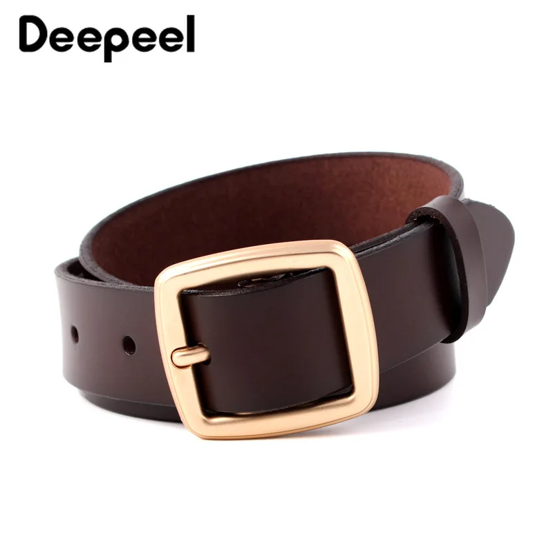 Deepeel 1 шт., 2,8 см* 100-110 см, модный дизайнерский кожаный ремень для отдыха, сплав, пряжка, второй слой, Воловья кожа, ремень для женщин, YB333