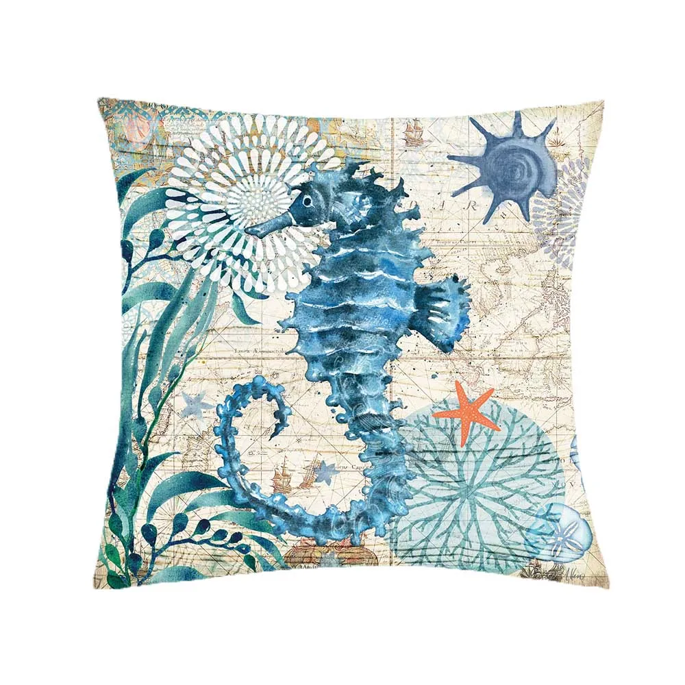 Turtle Pillow Case Sea Style Octopus Printing Throw Pillow Case Cover Sea Whale Pillowcases Pillow Case Pillowcase kussensloop 4