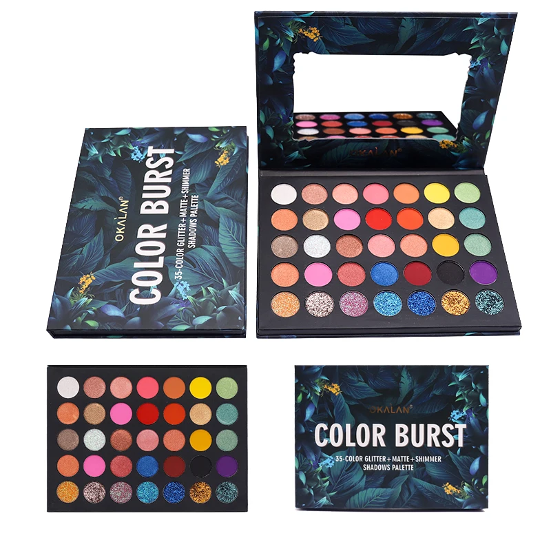 

35 Color Branded High Quality Mini Book style Package Eye Shadow Palette Bundle Pressed Pigment Palette for Makeup