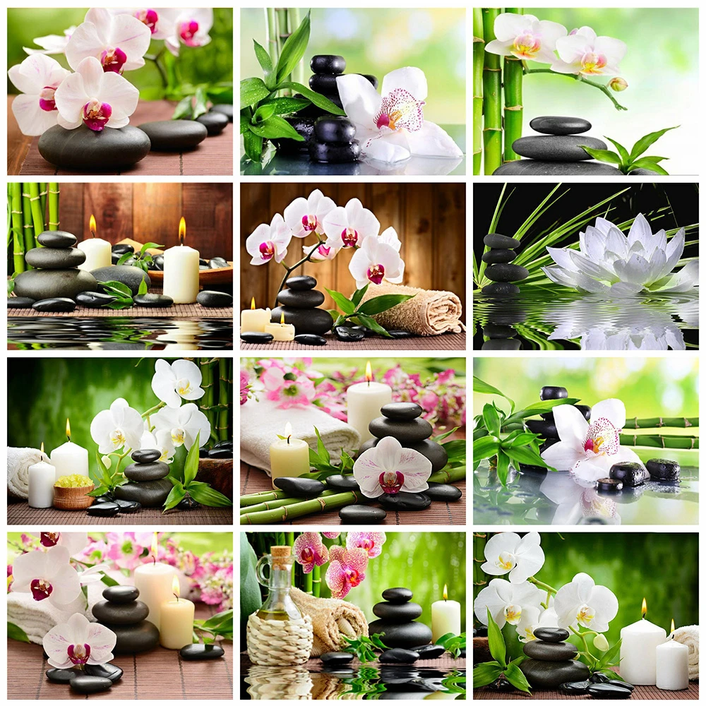Mosaic Painting Embroidery Orchid-Stone Diamond-Art-Kit Cross-Stitch Full-Square Evershine 5d