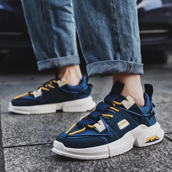 

New Casual Men Shoes Sneakers Walking Hard-Wearing Tenis Masculino Adulto Trainers Black Breathable Shoes for Men Mesh Wholesale