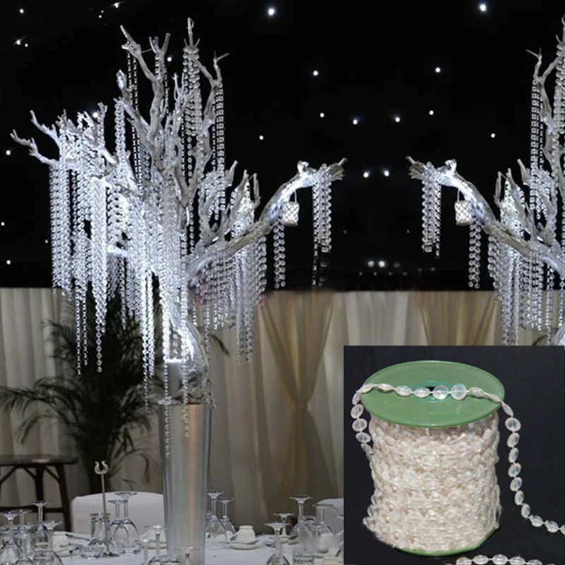 

10m Decoration Strand Acrylic Crystal Bead Curtain Wedding Party DIY 2 Styles Home Garden Supplies
