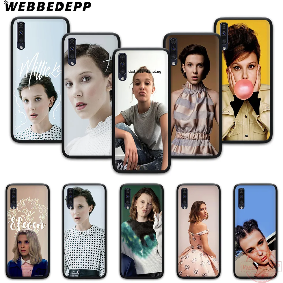 WEBBEDEPP Милли Бобби коричневый мягкий чехол для телефона с изображением цветов Samsung
