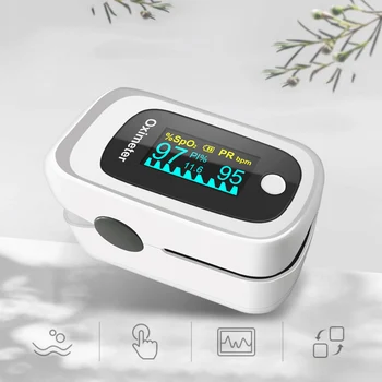 

White OLED Finger Pulse Oximeter 4 Parameter SPO2 PR PI ODI 8 Hour Sleep Monitoring Curve Heart Rate Monitor