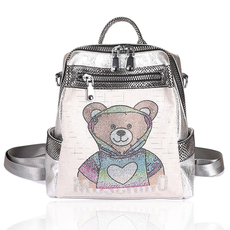 

Fashion Women Diamond Sequins Backpack Girls Large Capacity Schoolbag Female Vintage Travel Bagpack Luxury Shopper Shoulder Bags