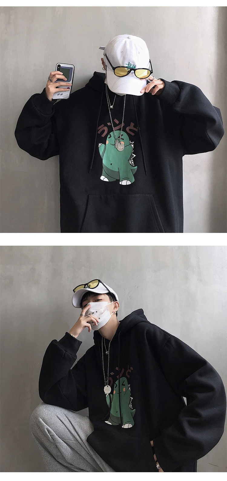 Privathinker Thicken Warm Hooded Print Sweatshirts Men Autumn Winter Korean Fashion Men's Hoodies Pullover Loose Clothes