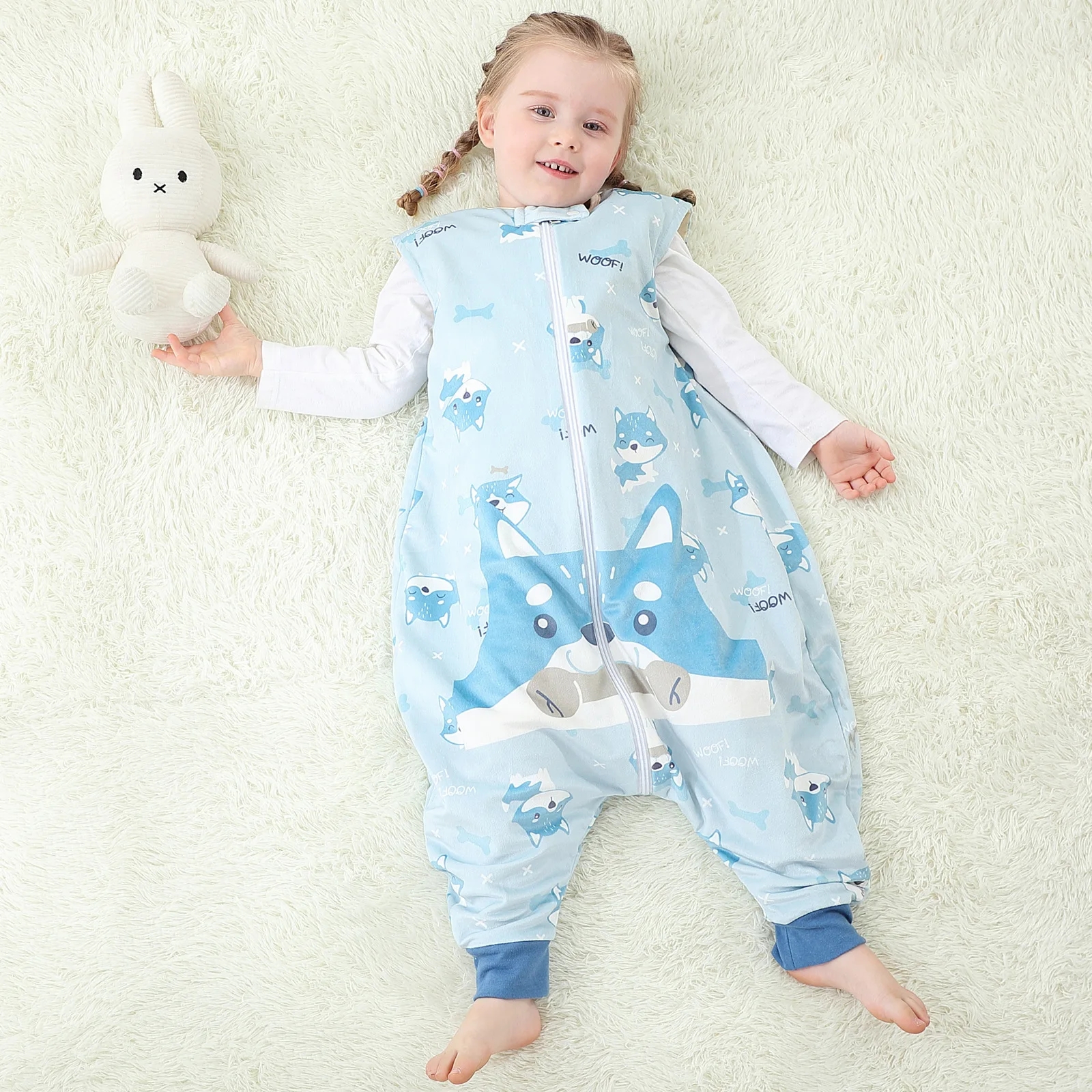 Sleeping Bag Jumpsuits New Children Cartoon Clothes Spring Autumn Flannel Sleepwear Baby Girl Pajamas Boys Sleep Bag 1-6Y
