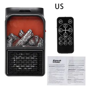 

Portable Fireplace Flame Heater Wall-Outlet Digital Plug In Electric Warm Air Blower Room Electric Radiator for Home