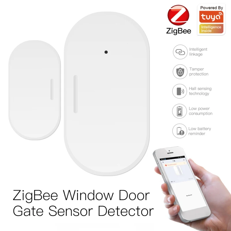 1-5 Pieces Zigbee Sensor Tuya Smart Door Sensor Wifi Window Open Detection Realtime Monitor Work With Alexa Google Smart Life panic button for seniors