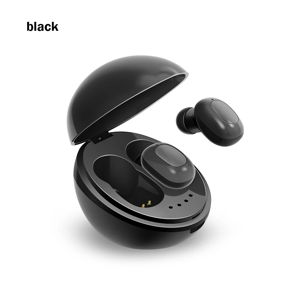Black Наушники-вкладыши TWS Bluetooth наушники Беспроводной наушники 5,0 Батарея зарядка гарнитура Bluetooth спортивные наушники с зарядный чехол - Цвет: Black