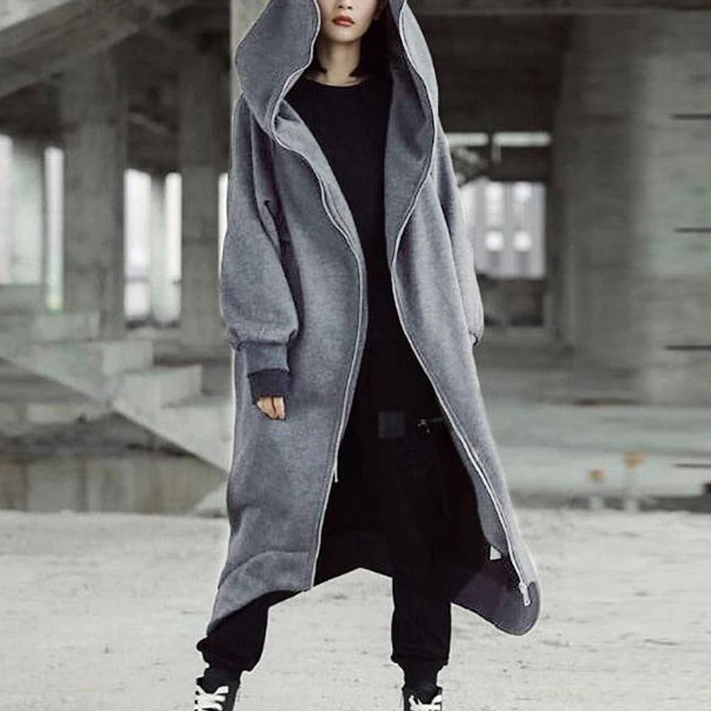 Women Hooded Coat Jackets Plus Size Jackets Female Long Sleeve Zip Street Jackets Ladies Winter Outerwear Thin Windbreakers
