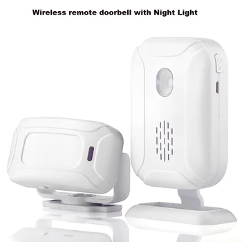 

Wireless Welcome Alarm Doorbell PIR Store Shop Entry Motion Sensor Infrared Detector Induction Door Bell 5 Functions Night Light