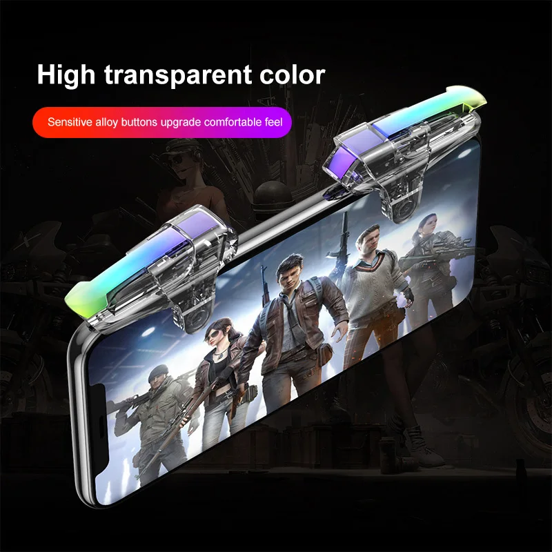 Metal ABS For PUBG Game Controller Mobile Phone Gamepad Mobile Joystick Trigger Aim Shooting L1 R1Key Button For IPhone