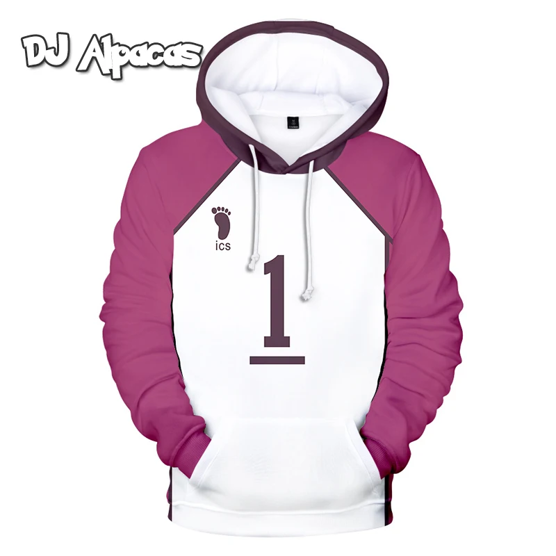 

3D Hoodies Sweatshirt Anime Haikyuu Cosplay Costume Shiratorizawa Academy Volleyball Club Ushijima Wakatoshi Tendo Satori