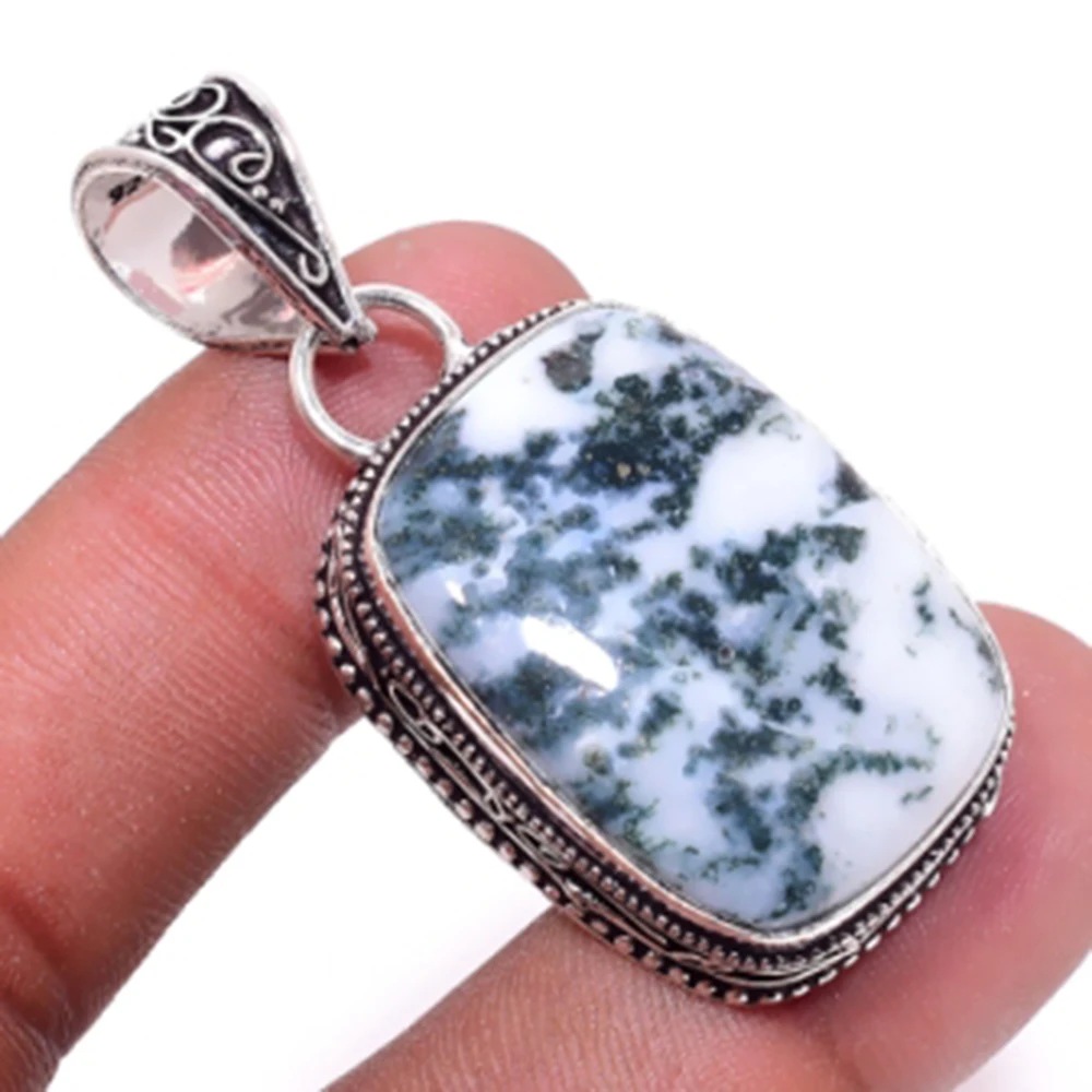 

Tree Agates Pendant Silver Overlay over Copper , 52 mm, P6708